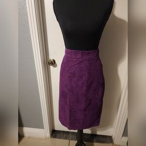 Hasting & Smith Size 13 Purple 100% Leather Skirt